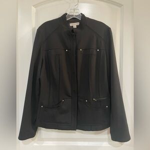 Coldwater Creek ladies jacket, black snap down ladies size‎ 12